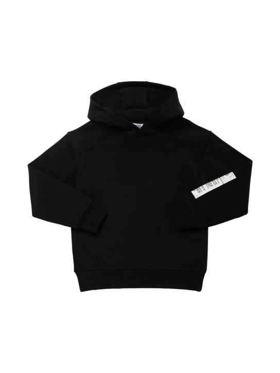 Moschino: Cotton hoodie & sweatpants w/logo - Black - kids-boys_1 | Luisa Via Roma