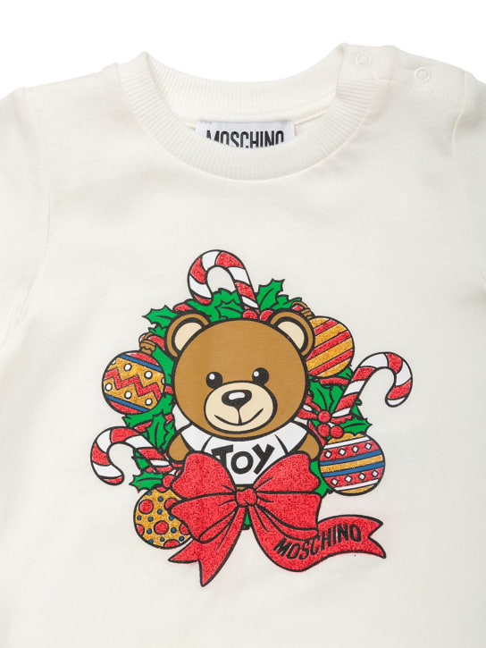 Moschino: Camiseta de jersey de algodón - Blanco - kids-boys_1 | Luisa Via Roma