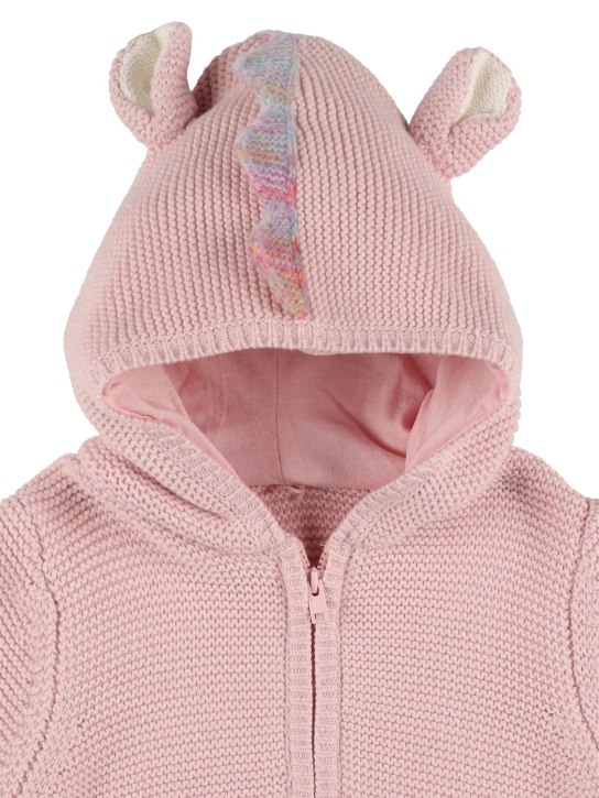 Stella Mccartney Kids: Cable organic cotton knit romper - Pink - kids-girls_1 | Luisa Via Roma