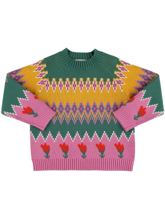 Stella Mccartney Kids: Organic cotton blend knit sweater - Multicolor - kids-girls_0 | Luisa Via Roma