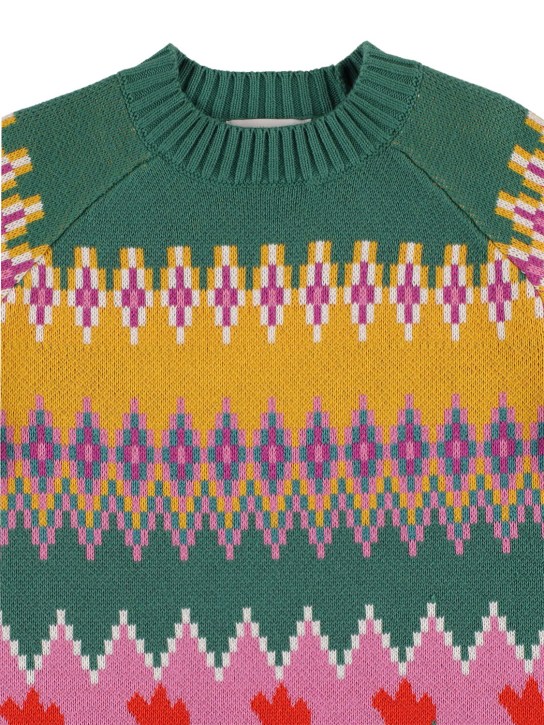 Stella Mccartney Kids: Organic cotton blend knit sweater - Multicolor - kids-girls_1 | Luisa Via Roma