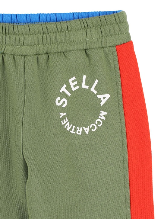 Stella Mccartney Kids: Color block organic cotton sweatpants - Multicolor - kids-boys_1 | Luisa Via Roma
