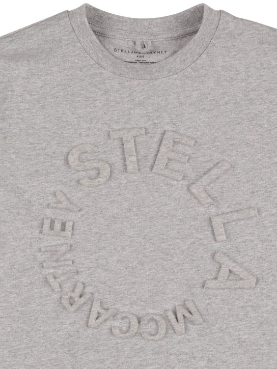 Stella Mccartney Kids: Printed organic cotton t-shirt - Grey - kids-girls_1 | Luisa Via Roma