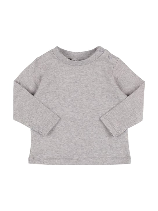 Stella Mccartney Kids: Penguin prtin organic cotton t-shirt - Grey - kids-girls_0 | Luisa Via Roma
