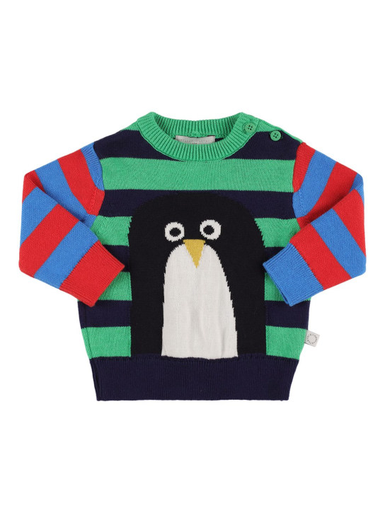 Stella Mccartney Kids: Suéter de punto de algodón orgánico - Multicolor - kids-boys_0 | Luisa Via Roma