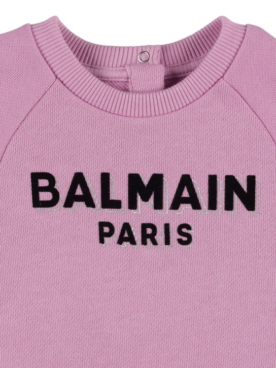 Balmain: Organic cotton dress w/diaper cover - Purple - kids-girls_1 | Luisa Via Roma