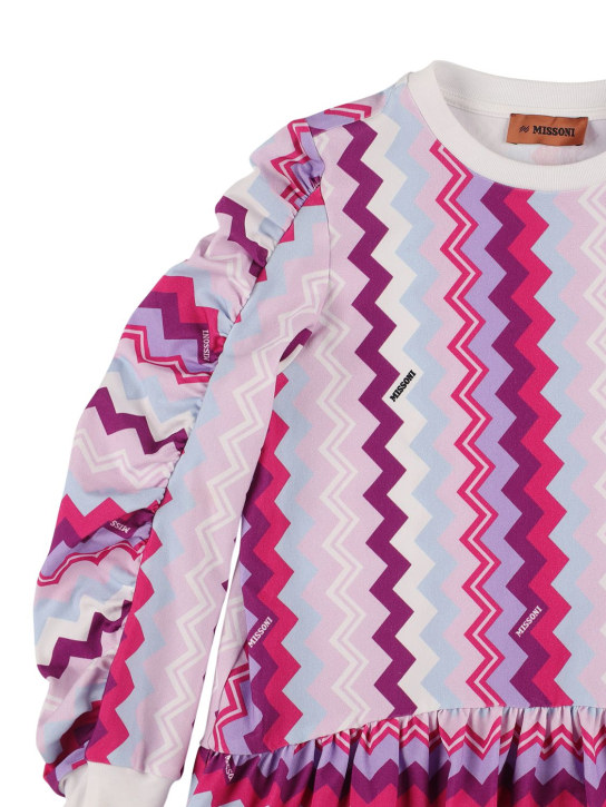 Missoni: Robe en jersey de coton imprimé zig zag - Multicolore - kids-girls_1 | Luisa Via Roma