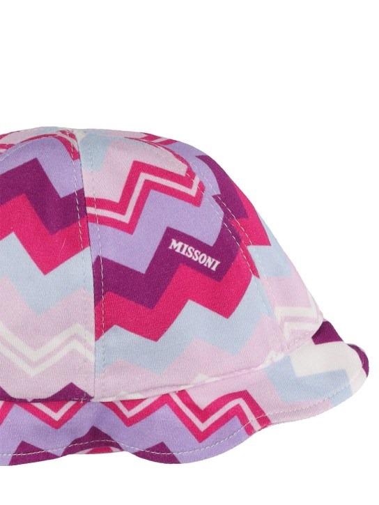 Missoni: Bonnet en jersey de coton imprimé zig zag - Multicolore - kids-girls_1 | Luisa Via Roma