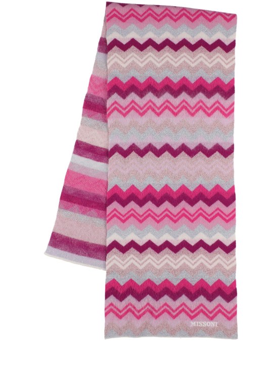 Missoni: Zig zag wool jacquard knit scarf - Multicolor - kids-girls_0 | Luisa Via Roma