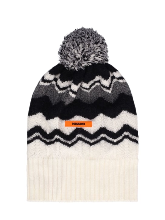 Missoni: Zig Zag wool jacquard knit hat - Schwarz/Weiß - kids-boys_0 | Luisa Via Roma