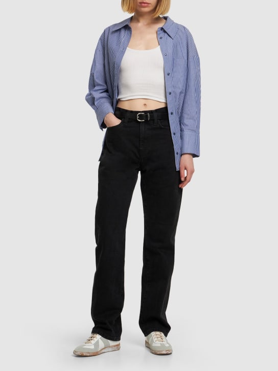 Carhartt WIP: Pantalones rectos con cintura alta - Negro - women_1 | Luisa Via Roma