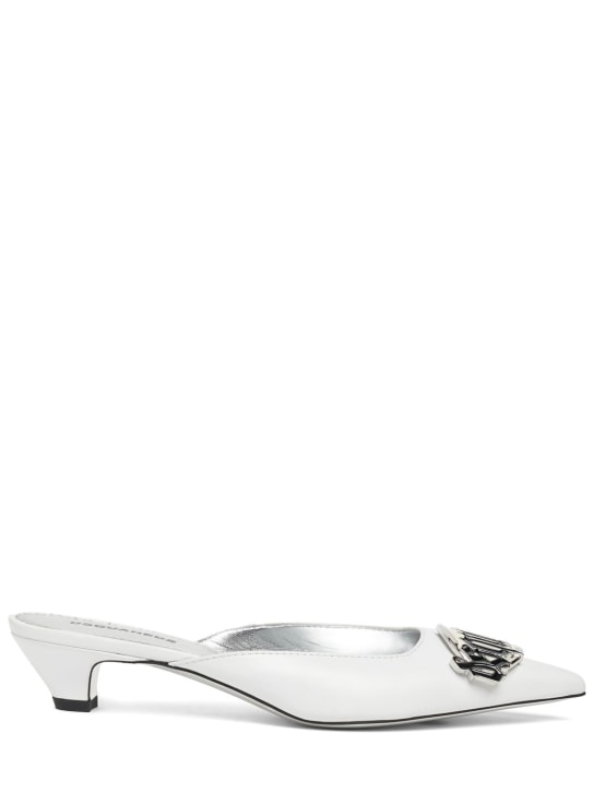 Dsquared2: 35mm Gothic leather mules - White - women_0 | Luisa Via Roma
