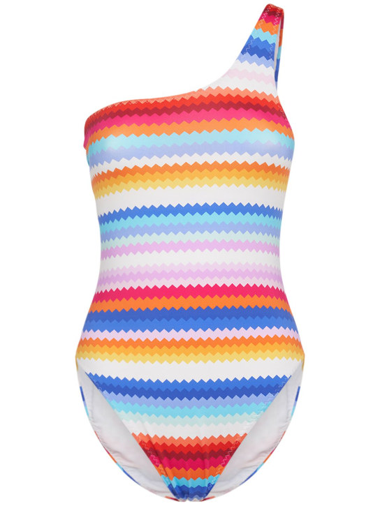 Missoni: Chevron one-shoulder one piece swimsuit - Multicolor - women_0 | Luisa Via Roma