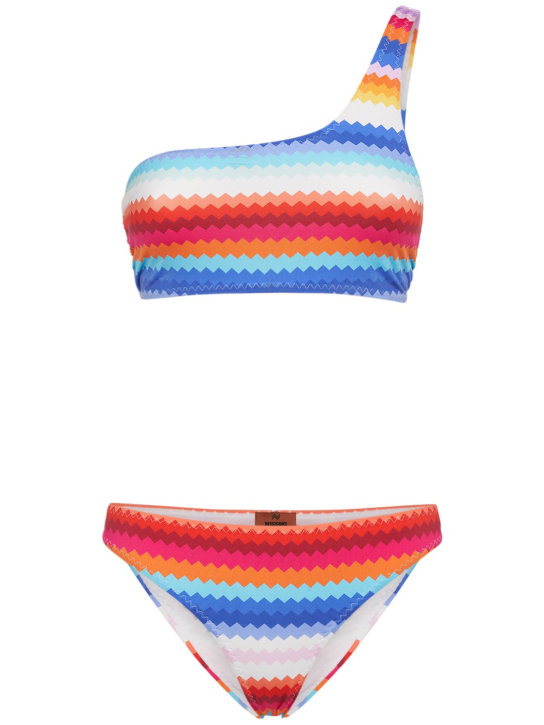 Missoni: Chevron one-shoulder bikini - Multicolor - women_0 | Luisa Via Roma