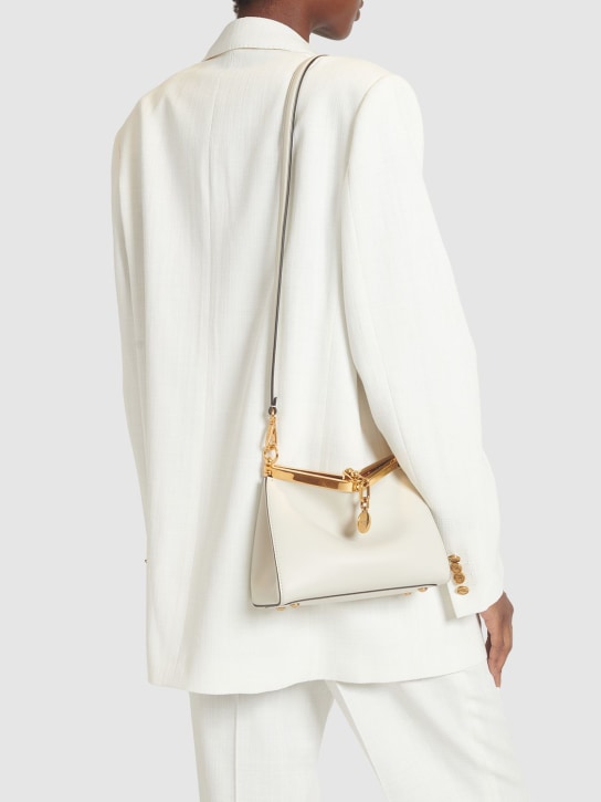 Etro: Small Vela leather shoulder bag - White - women_1 | Luisa Via Roma