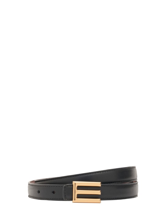 Etro: Reversible leather belt - Black - women_0 | Luisa Via Roma