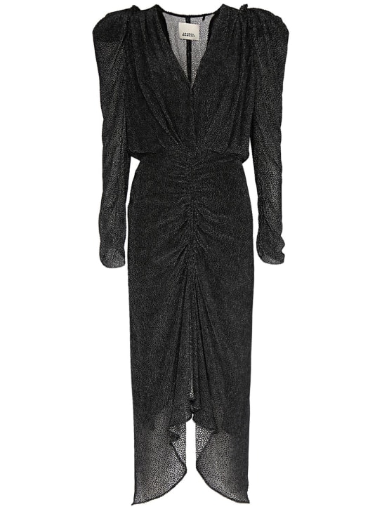 Isabel Marant: Maray printed silk midi dress - Black - women_0 | Luisa Via Roma