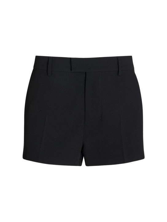 AMI Paris: Wool crepe mini shorts - Black - men_0 | Luisa Via Roma