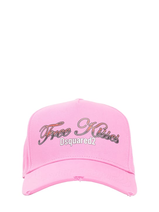 Dsquared2: D2 Lovers cotton baseball cap - Pink - women_0 | Luisa Via Roma