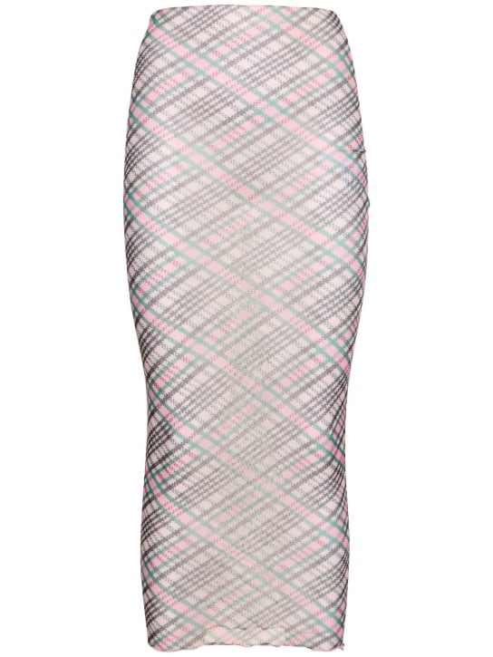 Philosophy Di Lorenzo Serafini: Printed tulle midi skirt - Pink/Multi - women_0 | Luisa Via Roma