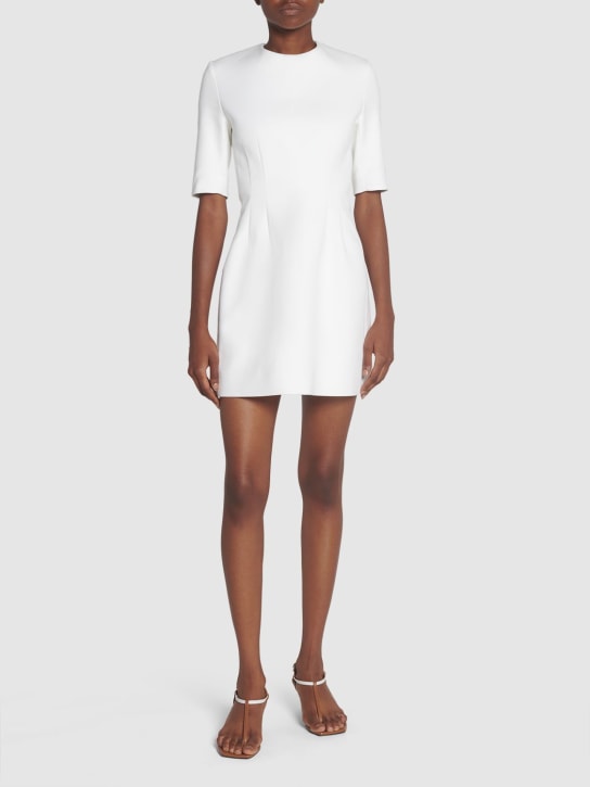 Sportmax: Colomba cotton gabardine mini dress - White - women_1 | Luisa Via Roma