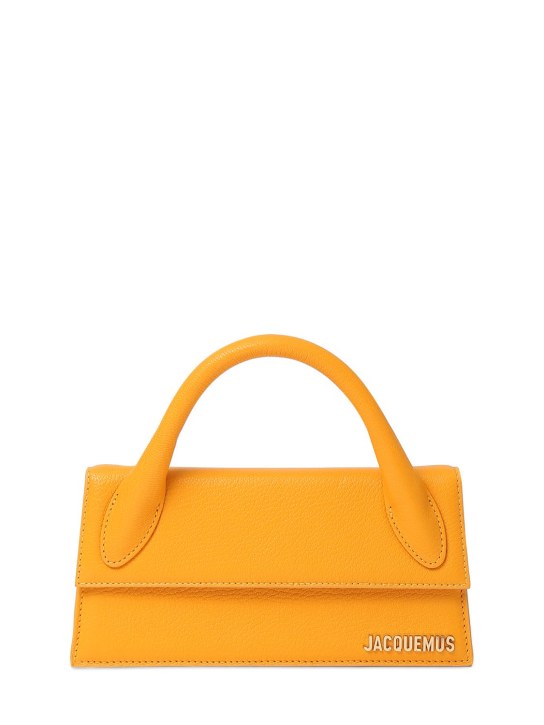 Jacquemus: Le Chiquito Long smooth leather bag - Dark Orange - women_0 | Luisa Via Roma