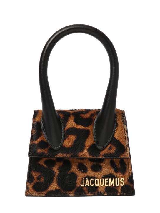 Jacquemus: Bolso Le Chiquito de piel efecto potro - Print Leopard - women_0 | Luisa Via Roma