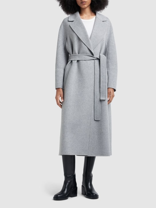 'S Max Mara: Elisa wool belted long coat - Grey - women_1 | Luisa Via Roma