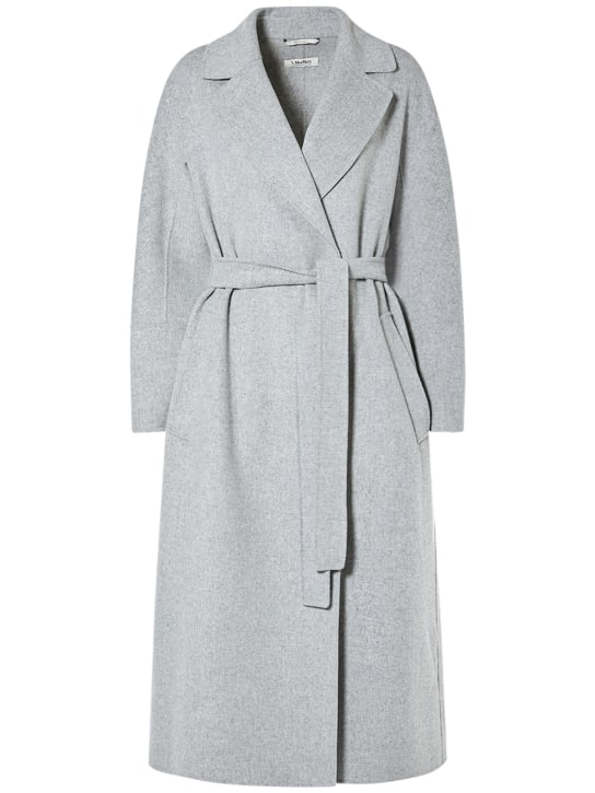 'S Max Mara: Elisa wool belted long coat - Grey - women_0 | Luisa Via Roma