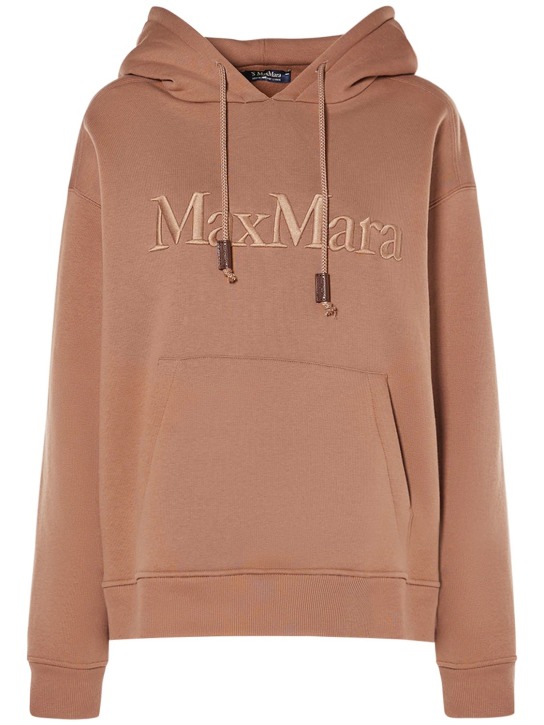 'S Max Mara: Sudadera de algodón jersey con capucha - Mou - women_0 | Luisa Via Roma
