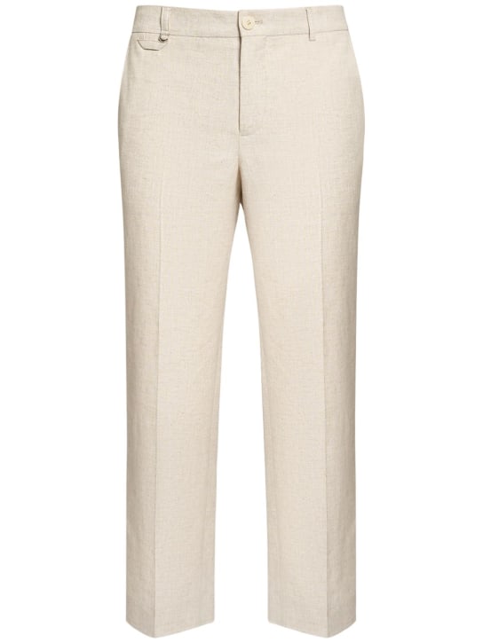 Jacquemus: Le Pantalon Cabri viscose & linen pants - Light Beige - men_0 | Luisa Via Roma