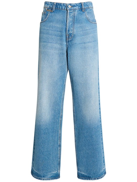 Jacquemus: Le De Nîmes large denim jeans - Blue - men_0 | Luisa Via Roma