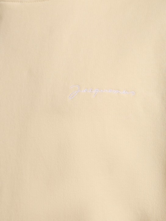 Jacquemus: Le Sweatshirt Brode 코튼 저지 후디 - 베이지 - men_1 | Luisa Via Roma