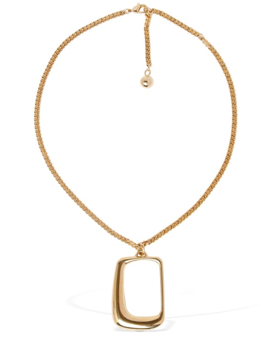 Jacquemus: Le Collier Ovalo pendant necklace - Light Gold - women_0 | Luisa Via Roma