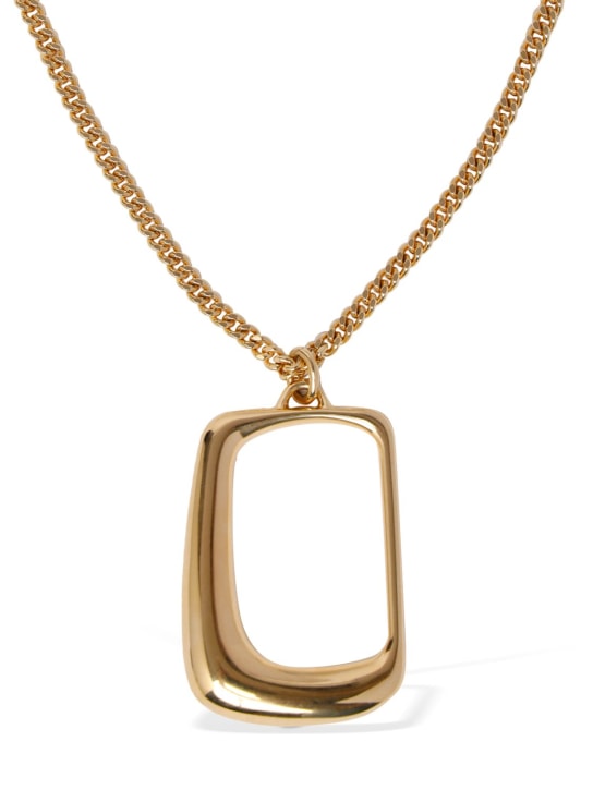 Jacquemus: Le Collier Ovalo pendant necklace - Light Gold - women_1 | Luisa Via Roma