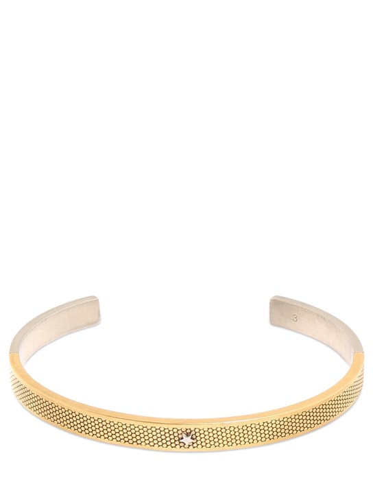 Maison Margiela: Engraved cuff bracelet w/ star - Gold/Silver - women_0 | Luisa Via Roma