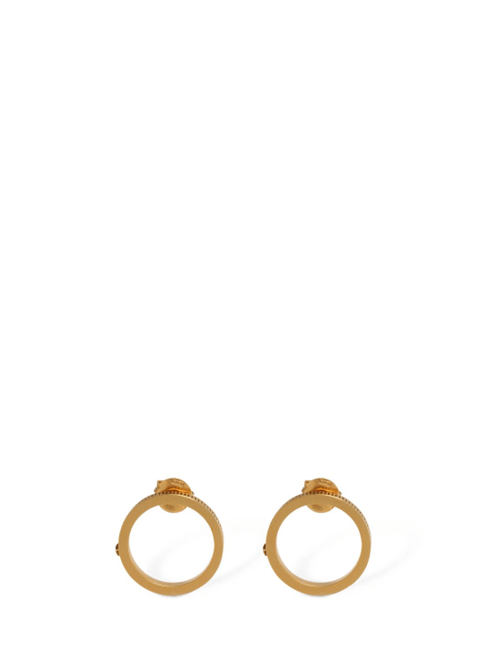 Maison Margiela: Engraved stud earrings w/ star - Gold - men_0 | Luisa Via Roma