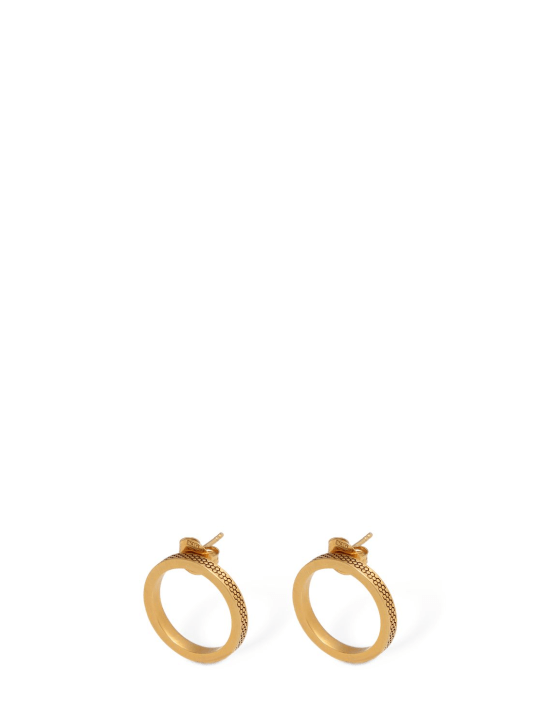 Maison Margiela: Engraved stud earrings w/ star - Gold - men_1 | Luisa Via Roma