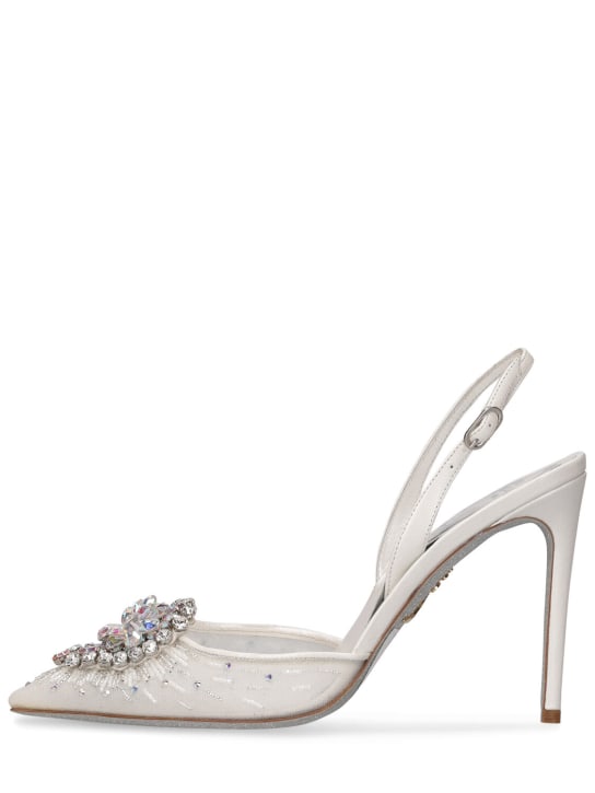 René Caovilla: 105mm Embellished lace heels - White - women_0 | Luisa Via Roma