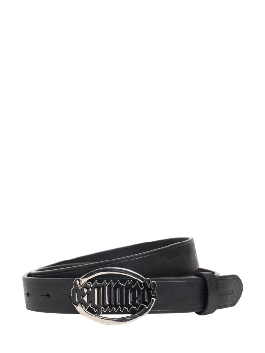 Dsquared2: 20mm Gothic Dsquared2 leather belt - Black/Palladium - women_0 | Luisa Via Roma