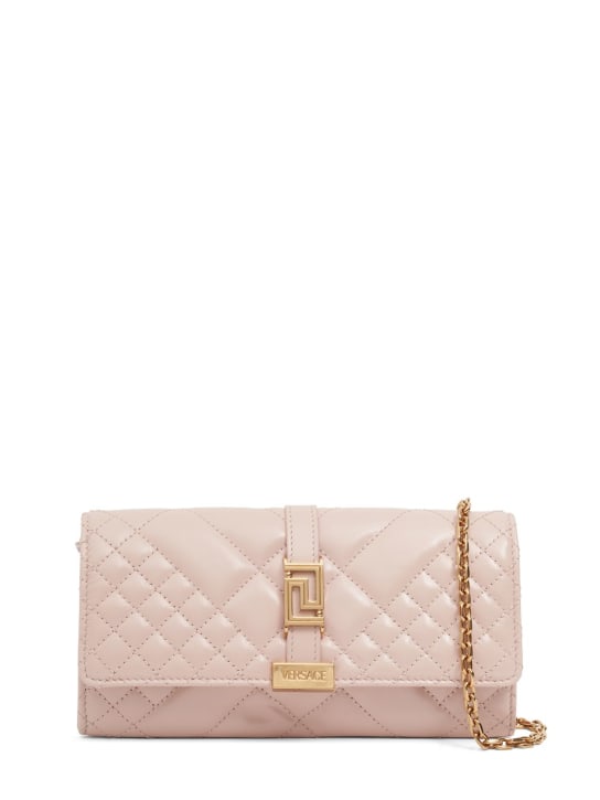 Versace: Mini quilted leather shoulder bag - Powder - women_0 | Luisa Via Roma