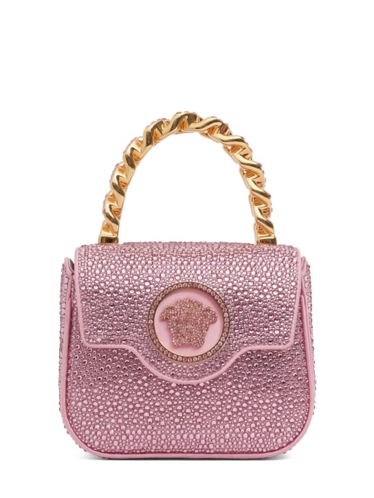 Versace: Mini Handtasche mit Kristallen "Medusa" - Blasses Pink - women_0 | Luisa Via Roma
