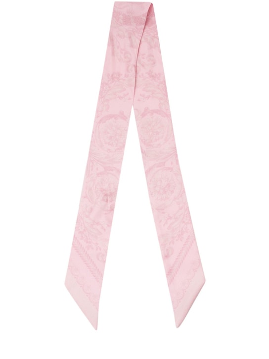 Versace: Bandeauschal aus Seidentwill - Blasses Pink - women_0 | Luisa Via Roma
