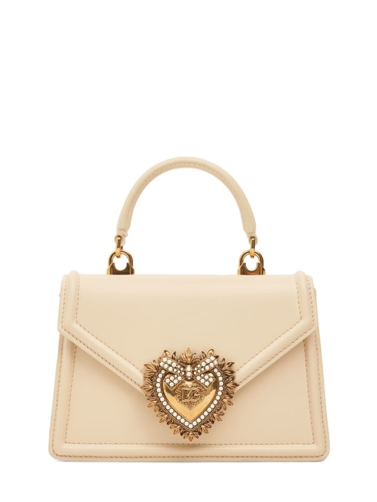 Dolce&Gabbana: Mini Devotion leather top handle bag - Burro - women_0 | Luisa Via Roma