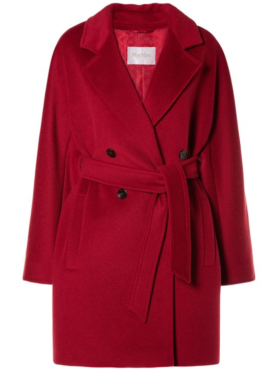 Max Mara: Addurre wool & cashmere belted midi coat - Red - women_0 | Luisa Via Roma