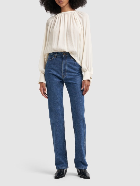 Max Mara: Narvel silk blouse shirt - White - women_1 | Luisa Via Roma