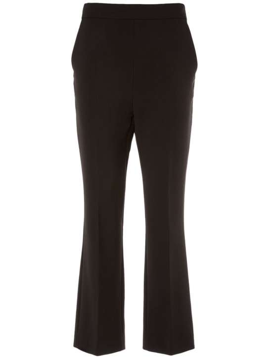 Max Mara: Nepeta wool straight high waist pants - Black - women_0 | Luisa Via Roma