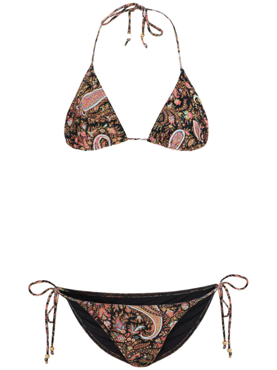 Etro: Balconette-Bikini aus Lycra mit Druck - Multi Schwarz - women_0 | Luisa Via Roma