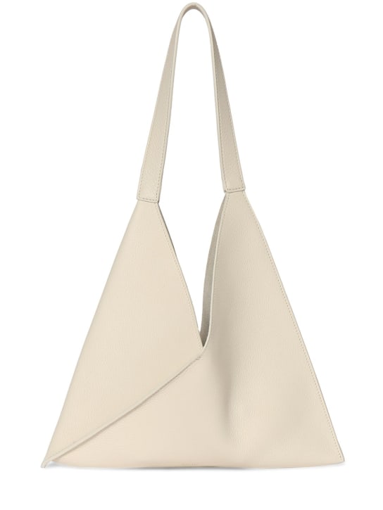 Khaite: Small Sara leather tote bag - Off White - women_0 | Luisa Via Roma