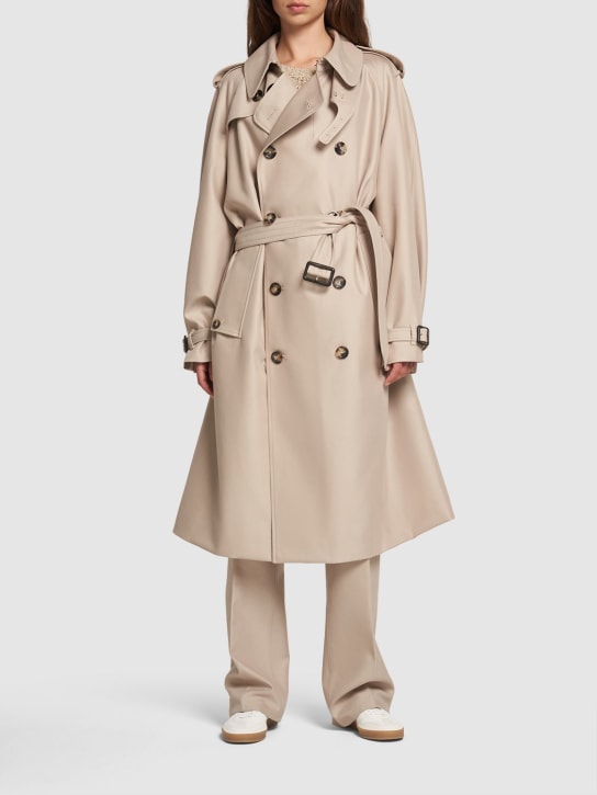 Loro Piana: Dewey belted cotton & silk trench coat - women_1 | Luisa Via Roma